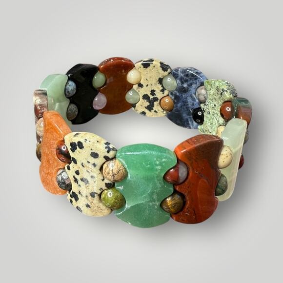 Colorful Mixed Gemstone Chakra Bracelet Aventurine Amethyst Jasper Sodalite - Picture 1 of 7